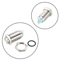 Momentary Metal Push Button Switch 10mm Mounting Dia 1NO 1NC COM DC30V 0.1A
