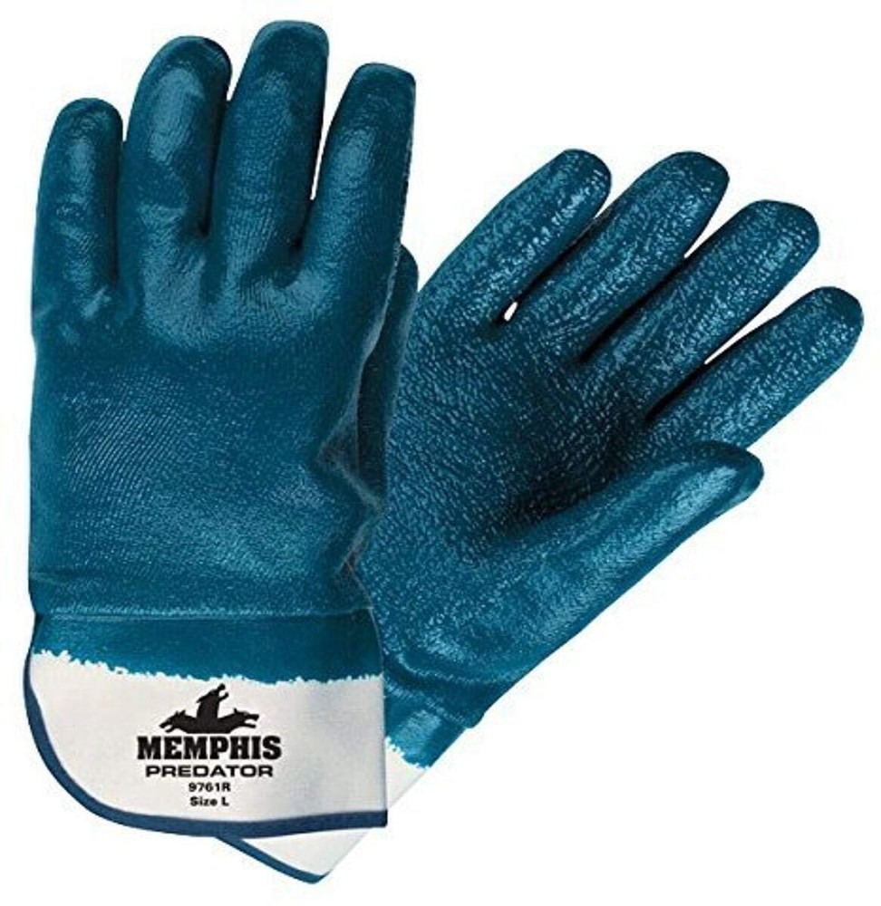 MCR 9761R XL X-Large Predator Nitrile Coated Gloves Rough Safety Cuff Pair