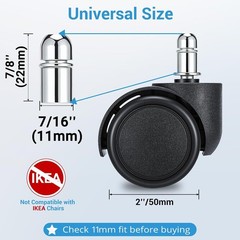Office Chair Wheels Replacement 5 Pcs 2 Inch Office Chair Casters Heavy Duty