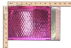 6×10 METALLIC BUBBLE MAILER, POLY BUBBLE Design Padded Shipping Bags, Pink,Teal