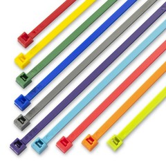 Multi-Color 100 Pack USA Made Tie Wraps 11.25″, 50Lb