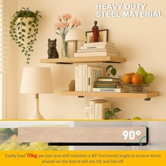 Floating Shelf Bracket 8 Inch of 4 Pack Heavy Duty Shelf Brackets Black Coate…