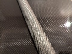 Carbon Fiber Tube Twill Silver glass Weave Gloss Finish – 7/8″ X 1″ X 72″
