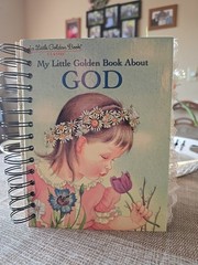 LGB About God Hardcover Junk Journal Wire Bound Scrapbook Vintage Upcycled Book