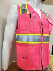 Pink Series High Visibility Pink Safety Vest Size Small – 2XL