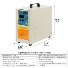 15KW High Frequency Induction Heater Furnace 30-100 KHz Stable Melting Furnace
