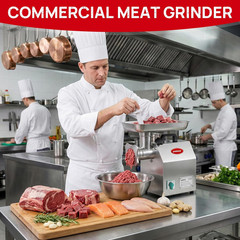 Commercial Electric Meat Grinder #12, 1.0HP Heavy Duty Stainless Steel Meat Minc