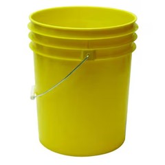5 Gal Open Head Pail, 12-3/8 In Dia, 14-3/4 In H, Yellow, Hdpe, Rop2150y-M