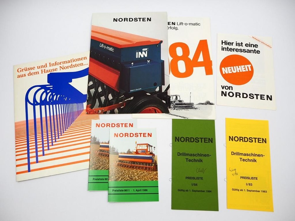 3x Original Brochure Price List Binder Nordsten Seed Drills 1980s
