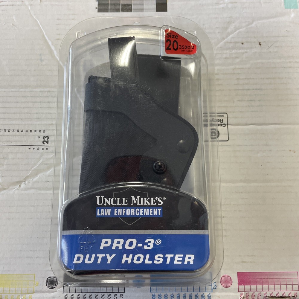 Uncle Mike’s LE Pro-3 Slimline Left Duty Holster Size 20 Beretta 9mm Sw 45 BG8
