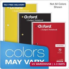 Oxford Spiral Notebook 6 Pack, 1 Subject, College Ruled Paper, 8 x 10-1/2 Inch,