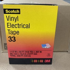 Scotch Super 33+1.5in x 44ft,Vinyl Electrical Tape, Black,101741-BOX OF 10 ROLLS