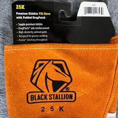 Black Stallion 25K Premium Kidskin TIG Glove with Padded DragPatch Size Large
