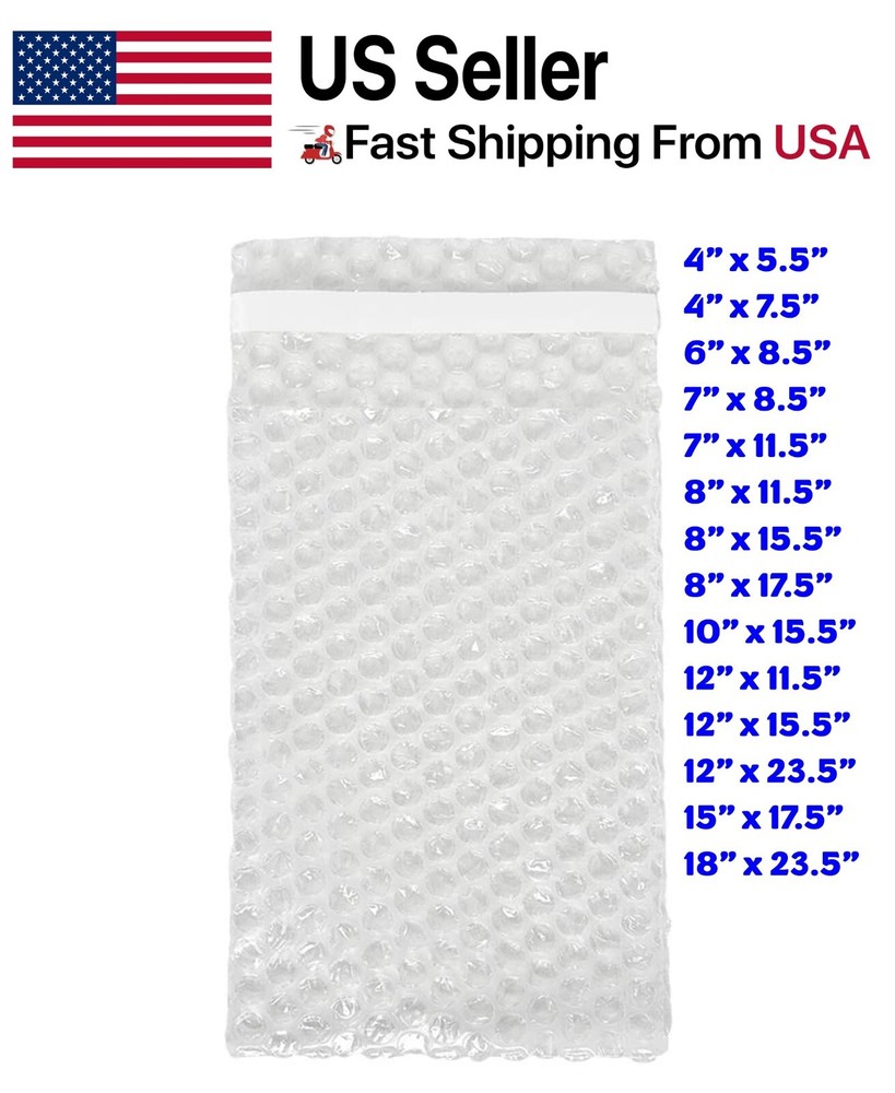 Bubble Out Bags Protective Wrap Pouches 4×5.5 4×7.5 6×8.5 7×8.5 8×11.5 12×15.5