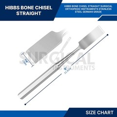 HIBBS Chisel 9″ with 7/8″ (2.2cm) Straight Blade Orthopedic Instrument German G