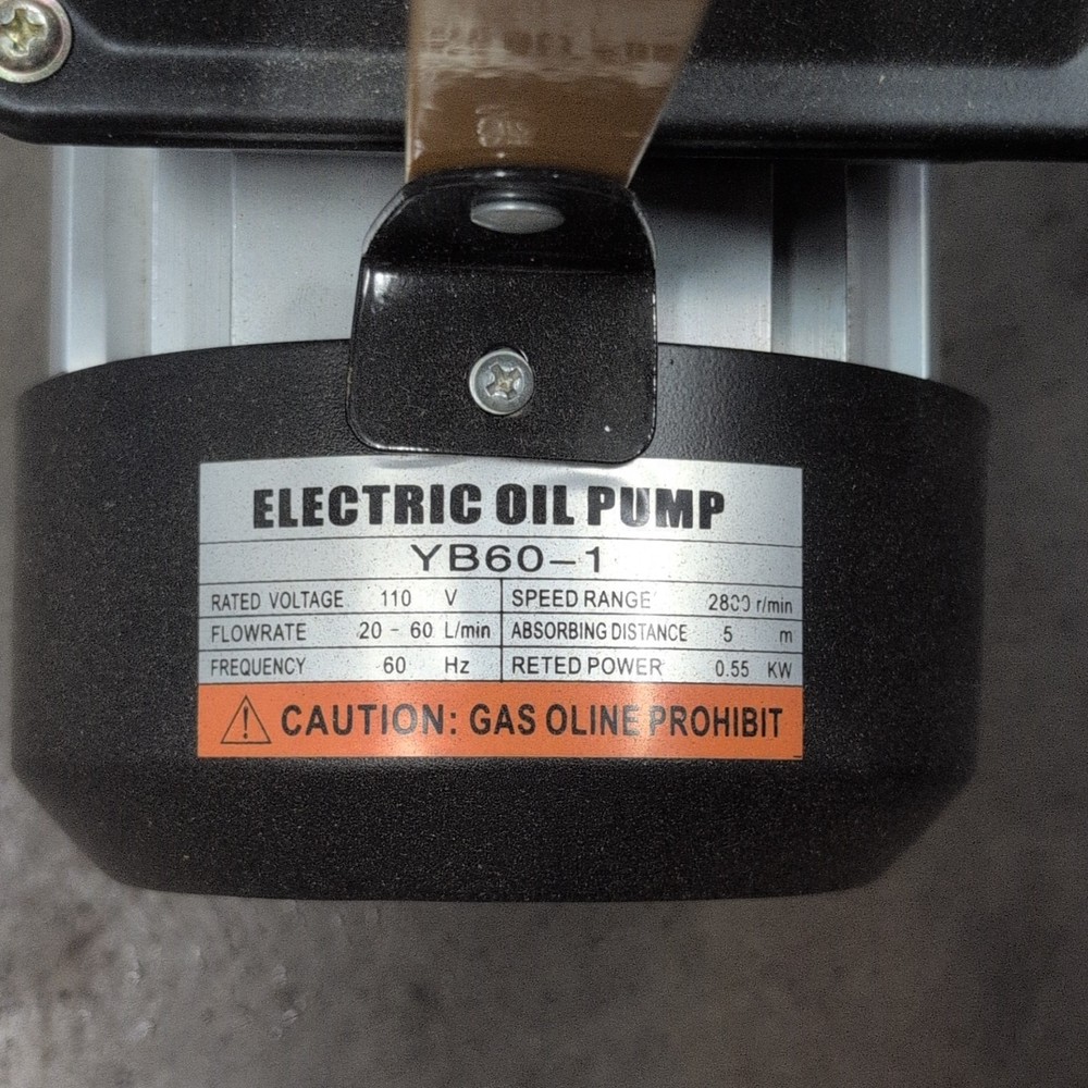 Electric Oil Pump YB60-1 110V/60Hz 0.55kW Flow Rate 20-60 L/min