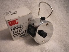 OIC Hand Held Counter Tally 4 Digits to 9999 Mechanical Metal sports small