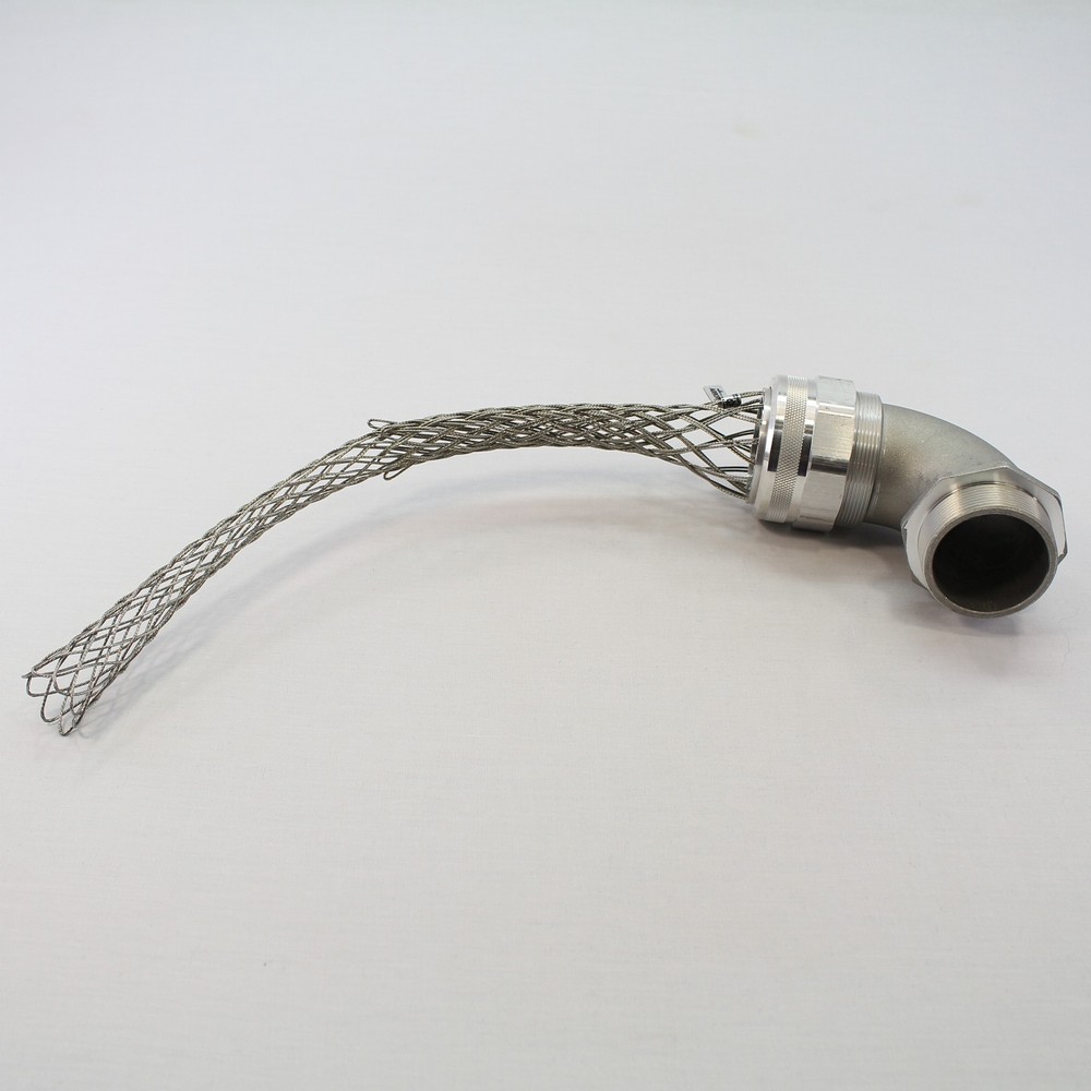 Cooper DC6001562-90 Strain Relief Wire Mesh Cord Grip 2″ NPT 90 Degree Male
