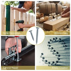 209-Piece Wood Screws Assortment Kit with Phillips Drive and Various Sizes