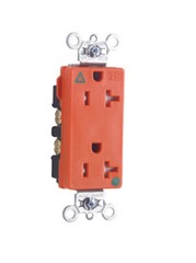 Isolated Ground Orange Decorator Duplex Receptacle Industrial Grade Decora 15A