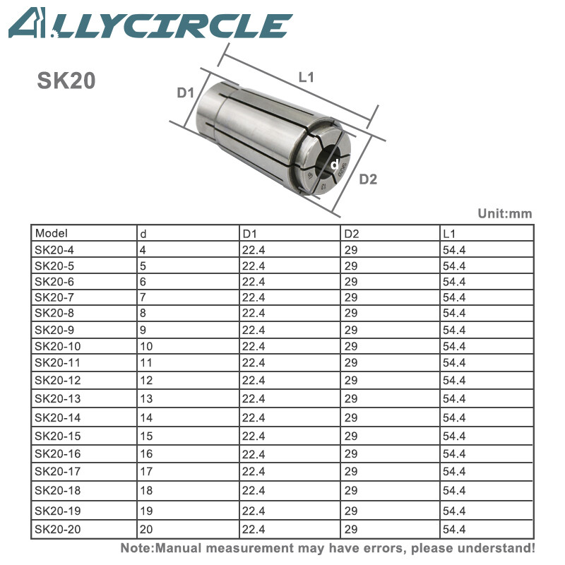 SK Collet Set SK10 SK16 SK20 SK25 Spring Collet Chuck SK Collet for CNC