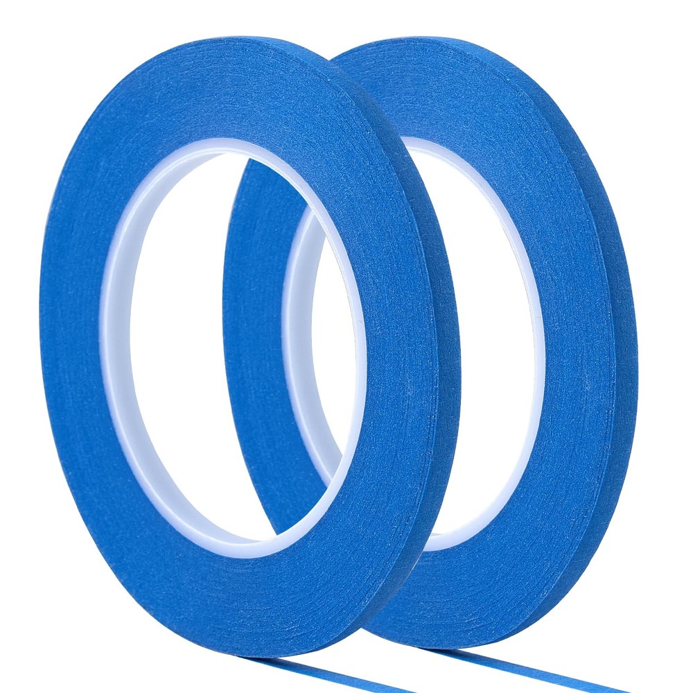QDiShi 2 Pack 1/4″ inch x 60yd Blue Painters Tape Easy Removal Thin Narrow Finis