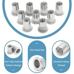 20PCS 5/16″-18 Stainless Steel Threaded Insert Rivet Nut, 5/16-18UNC Rivnuts …