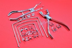 20PCS SET HIGH GRADE RUBBER DAM CLAMPS + FRAMES + PUNCH PLIERS + CLAMP FORCEPS