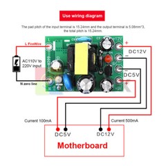 AC 110-220V DC 5V 12V AC-DC Switching Power Supply Module Isolation PCB Board