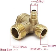 Corrosion-Resistant 3-Port Brass Check Valve – Ideal for Air Compression Systems