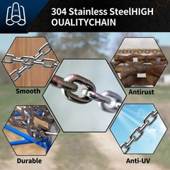 SUS304 Stainless Steel Chain Metal Chain Link Chain Small Light Duty Chain Utili