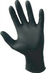 120-1200 SAS Safety Derma-Tuff Black Nitrile Gloves- 6mil 1 to 10x boxes
