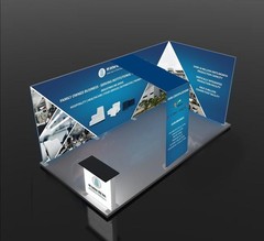20ft + 10ft LED SEG Lightbox Display Booth Set w/ Arch & Reception Desk