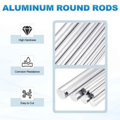 10 PCS 6061 Aluminum Rod 9/64 Inch 3.5mm Dia 14 Inch 356mm Long Solid Lathe