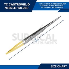 T/C Castroviejo Needle Holder 7″ STRAIGHT Surgical DENTAL Instruments German GR