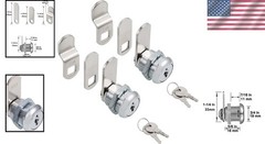 Easy-to-Install Chrome Cam Locks Keyed Alike – Security for Drawers & Vending