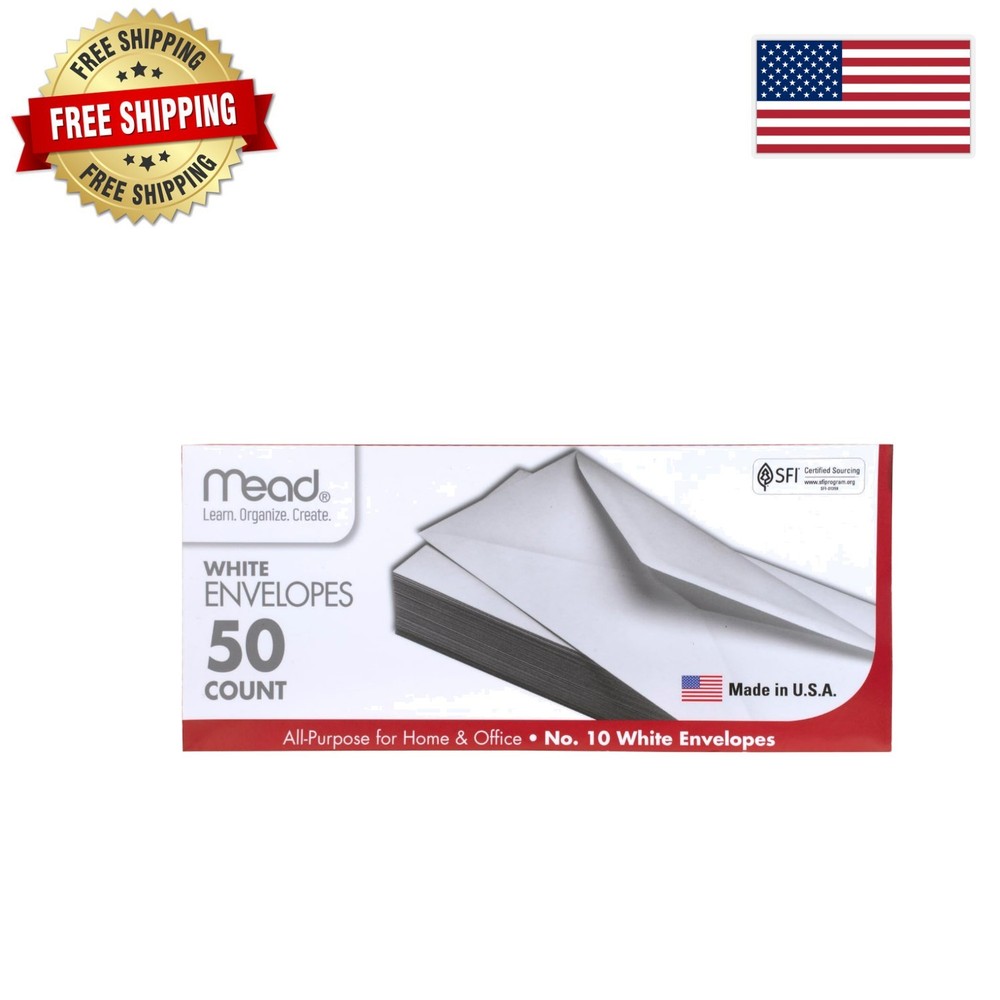 #10 Envelopes, 4-1/8″ X 9-1/2″, White, 50 Pack Free And Fast Shipping