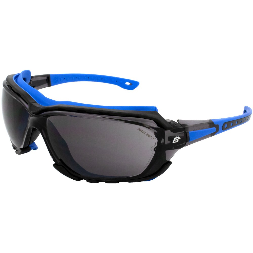 Birdz Eyewear Gasket Safety Padded Powersports Sunglasses Blue with Smoke Lens