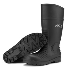 HISEA Men’s Boots Steel Toe Safety Work Boots Muck Mud Farm Gardening Rain Boots