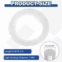 16.4ft 2mm/0.08″ PMMA Side Glow Fiber Optic Cable, Normal Brightness Type