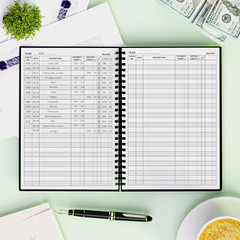 Accounting Ledger Book – A5 Check Register for Small Businesses & Personal Use,