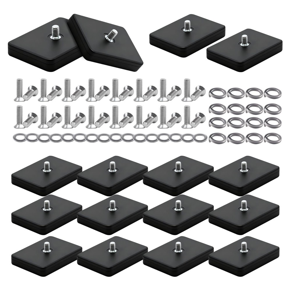 16-Pack Rubber Coated Neodymium Magnets 22 LB Force Rust-Proof Waterproof,1.6…