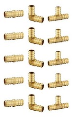 Efield 3/4″ PEX-B Tubing Kit with Brass Fittings, Clamps & Tools