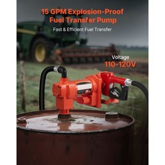 Uimoso 110V Electric Fuel Transfer Pump, 15 GPM Flow Rate with Fuel Nozzle