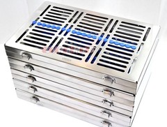 5GERMAN DENTAL AUTOCLAVE STERILIZATION CASSETTE TRAY INSTRUMENT 11.25X7.25X1.25″