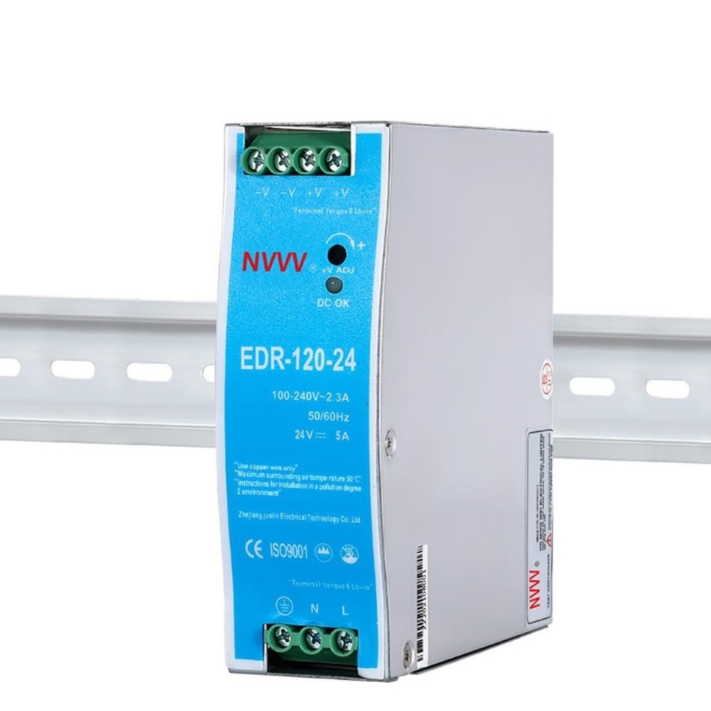 EDR-120-24 120W 24VDC 5Amp Industrial DIN Rail Power Supplies (24V 120W)