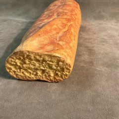 Vintage Faux Bread/Styrofoam Painted French Baguette Half Size Design