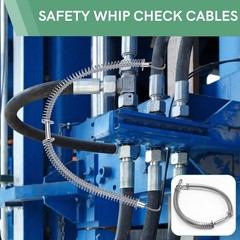 Heavy Duty Whip Check Safety Cable 1/8″ Steel Wire Rope for Compressor Hose