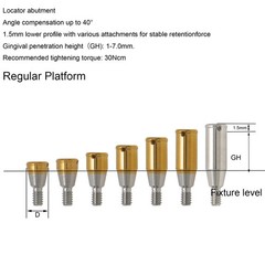 US DIO UF II Regular Dental fit for zest LOCATOR Overdenture Attachment System