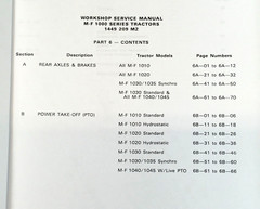 Massey Ferguson 1030 Tractor Service Parts Operators Manual Repair Shop Set MF